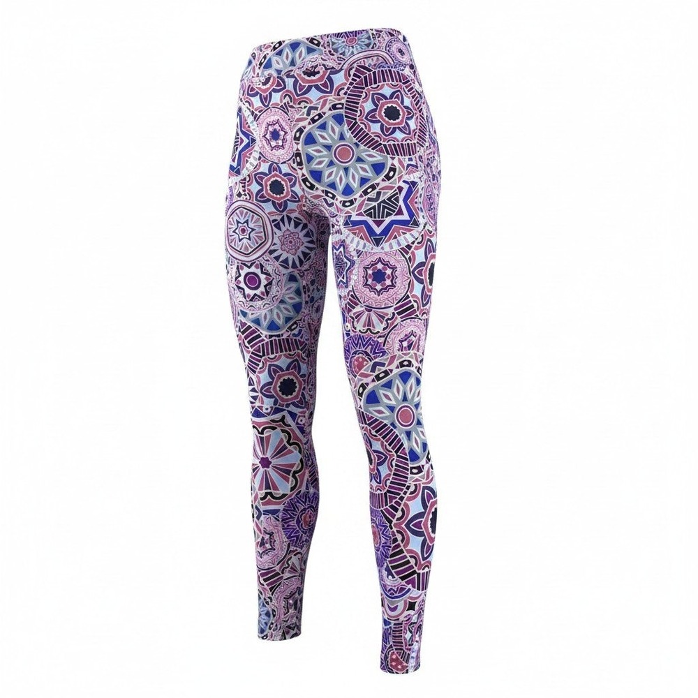 LuLaRoe Womens Mandala Geometric Print Leggings Purple Blue One Size OS